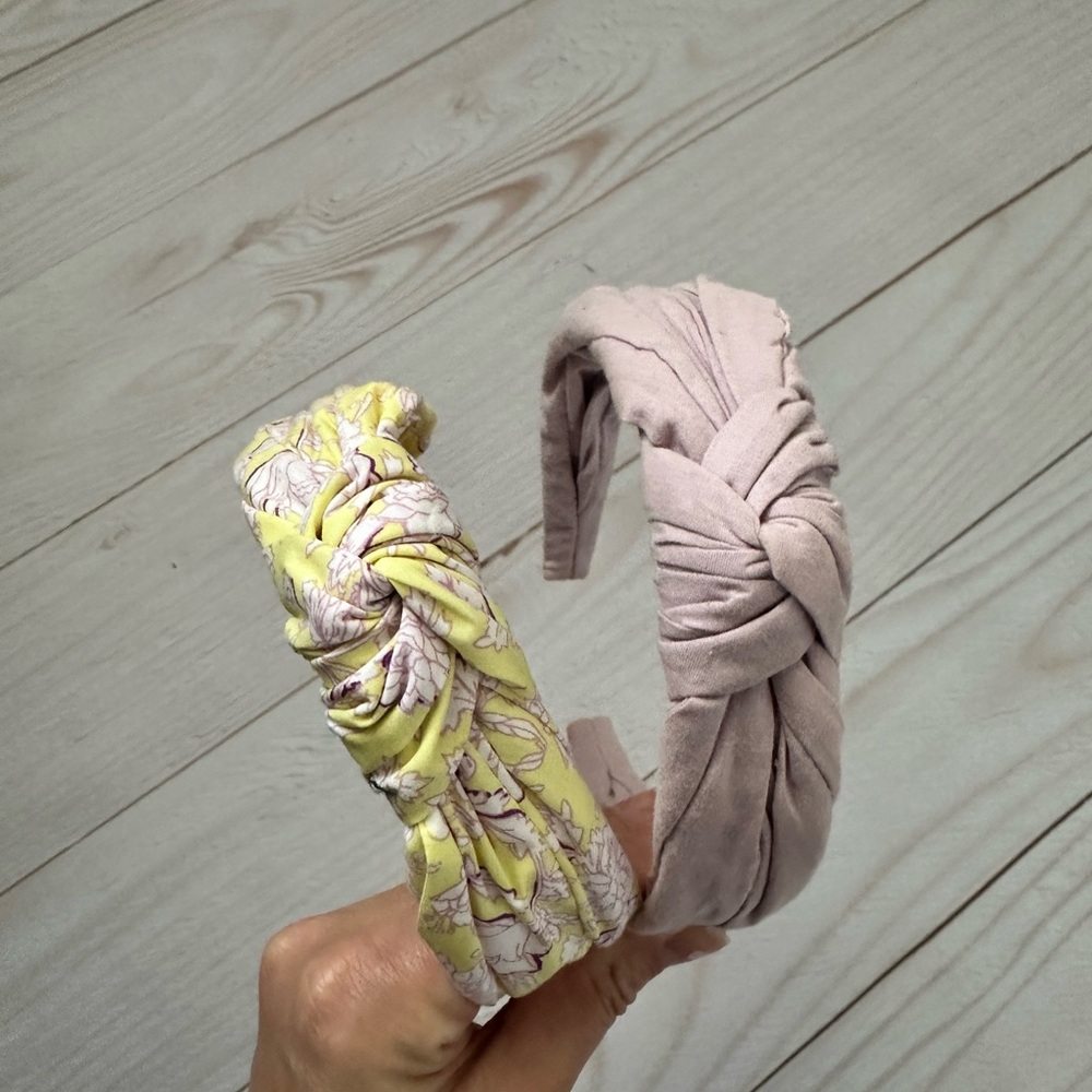 J.Crew Knot Headband Set | Lavender & Yellow Floral - 2 Hairbands